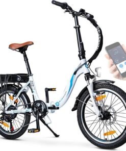 Vélo électrique pliant Bluewheel BXB55 e-bike 7 vitesses Shimano blanc