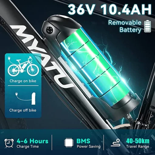 VTT électrique ESKUTE 26 Pouces Dérailleur Shimano 21 Vitesses – Image 4