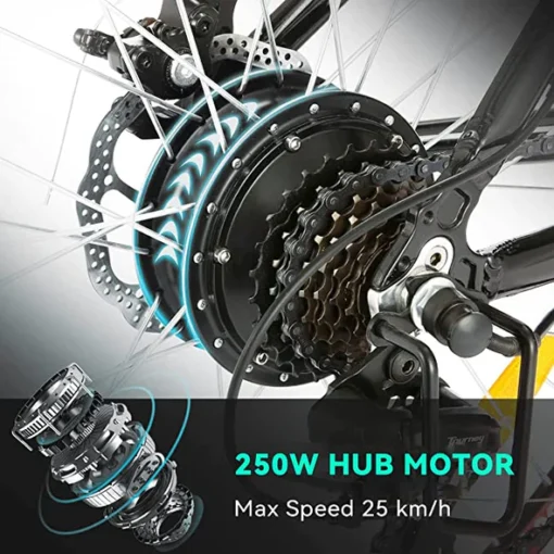 VTT électrique ESKUTE 26 Pouces Dérailleur Shimano 21 Vitesses – Image 5