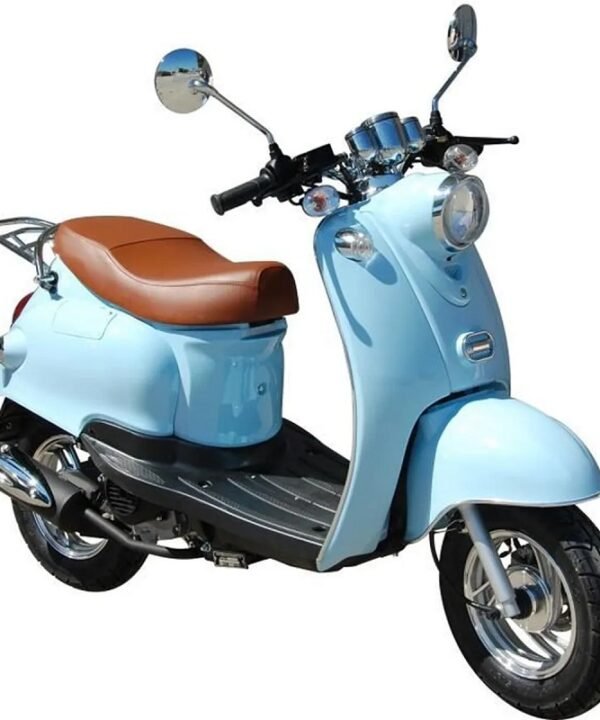 BENZHOU - EURO 5 - Scooter rétro - 50cc - 4T - Bleu Pastel + Carte Grise ( SIV)