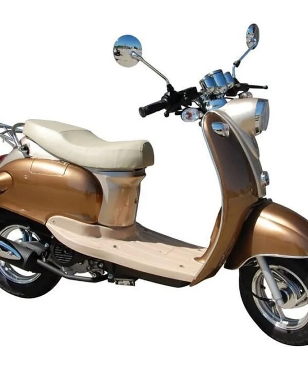 BENZHOU - EURO 5 - Scooter rétro - 50cc - 4T - Chocolat métallisé et crème