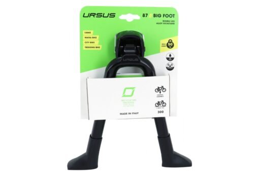 BEQUILLE VELO DOUBLE CENTRALE URSUS BIG FOOT 28 -700 PLIABLE ALU NOIR (300MM) - SUPPORTE POIDS 50KGS (LIVRE SUR CARTE) – Image 2