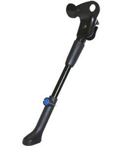 BEQUILLE VELO LATERALE ARRIERE 24-28'' REGLABLE FIXATION MOYEU ALU NOIR (RENFORCE POUR VAE-E-BIKE)