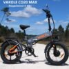 Vakole CO20 Max 750W*2 Double Moteur 20" Fat Bike Électrique Pliant avec Capteur de Couple 960Wh Batterie